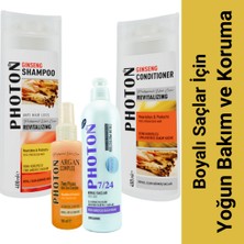 Photon Ginseng Şampuan, Saç Kremi, Renk Koruyucu Bakım Kremi ve Argan Yağı Kompleksi Seti | Boyalı Saçlar Için Yoğun Bakım ve Koruma