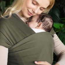 Noone Natural Gri Wrap Sling - Pamuklu Esnek Bebek Taşıma Şalı - Yenidoğan Bebeklerin Ihtiyacı Olan Ten Teması ve M Pozisyonu