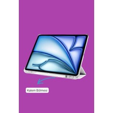 Fuchsia iPad Air 11 Inç 2024 6. Nesil M2 Çip Uyumlu Kalem Bölmeli Akıllı Smart Tablet Kılıfı