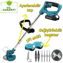 Prohummer Bocsh Plus Çift Akülü 58VF Şarjlı Çim Biçme Makinesi Mavi EEA330 (B)