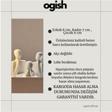 Ogish Concept Dörtlü Aile Dekoratif Obje Biblo (8 Cm-7 Cm-6 Cm)