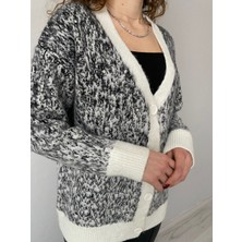 Nice Boutique Taş Detaylı Desenli Oversize Yumoş Kadın Hırka