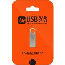 Powerway 64 GB USB 2.0 Metal Kasa Flash Bellek