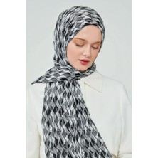 Moda Mevsimi Siyah Beyaz Serisi Desenli Mio Caz Şal Çizgi Desen