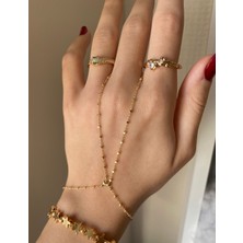 Nice Boutique Çelik Top Şahmeran Aşk Temalı Kadın Aksesuarı Gold Renk Taşsız Çelik