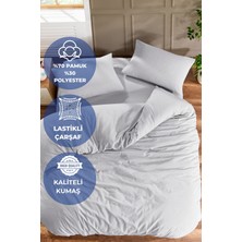 Moke E-Ticaret Çift Kişilik Nevresim Takımı Lastikli Çarşaf ve 2 Yastık Kılıfı Nevresim Seti