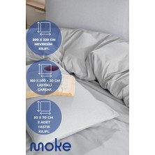 Moke E-Ticaret Çift Kişilik Nevresim Takımı Lastikli Çarşaf ve 2 Yastık Kılıfı Nevresim Seti
