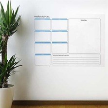 Hasbahçe01 Buffer® Haftalık Planlayıcı Manyetik Duvar Stickerı Takvim 100 cm x 60 cm