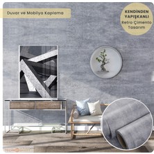 Technosmart 60CM×500CM Kendinden Yapışkanlı Dokulu Çimento Görünümlü Duvar Kağıdı Dolap Masa Kaplama