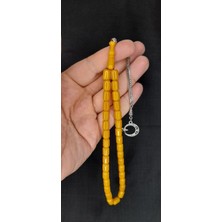 Anemore Collection Sıkma Çubuk Kehribar Tesbih Kapsül Kesim Sarı Renk T-399