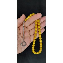 Anemore Collection Çubuk Kehribar Tesbih Sarı Renk Beyzi Kesim T-377