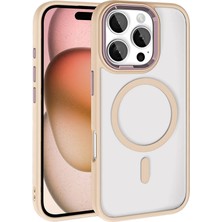 ENSUENO Apple iPhone 16 Pro Kılıf Wireless Şarj Özellikli Ensueno Krom Magsafe Silikon Kapak-Rose Gold