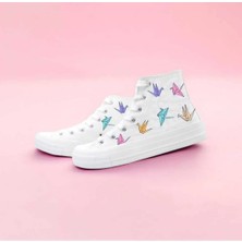 Lias Shoes Renkli Katlama Sanatı Baskılı Keten Çocuk Spor Ayakkabı Sneaker