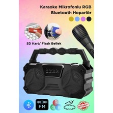 Skd 103 Mikrofonlu Taşınabilir Karaoke Bluetooth Hoparlör Rgb Fm Radyo