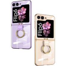 Cupcase Galaxy Z Flip 6 Kılıf Zore Yüzüklü Kıpta Kapak-Lila