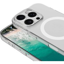 Cupcase Apple iPhone 16 Pro Kılıf Zore Magsafe Şarj Özellikli Şeffaf Tek Kamera Çerçeveli Porto Kapak-Şeffaf