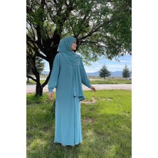 Sayra Shawl Kadın Mint Şallı Ferace SYR006