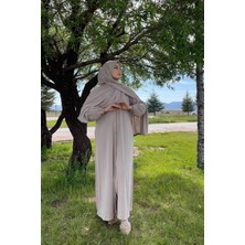 Sayra Shawl Kadın Bej Şallı Ferace SYR006