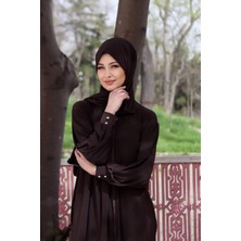 Sayra Shawl Kadın Kahverengi Şallı Ferace SYR006