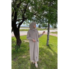 Sayra Shawl Kadın Bej Şallı Ferace SYR006