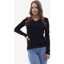 Mor V Yaka Body Sweatshirt