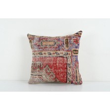 Etnik Bulvar Kahverengi Renkli Geometrik El Dokuma Kilim Kırlent Kılıf (Içliksizdir) 50 x 50 cm