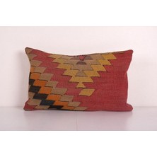 Etnik Bulvar Çizgili El Dokuma Kilim Kırlent Kılıf (Içliksizdir)