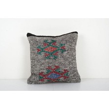 Etnik Bulvar Geometrik Desenli El Dokuma Kilim Kırlent Kılıf (Içliksizdir)