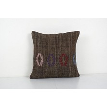 Etnik Bulvar Geometrik Desenli El Dokuma Kilim Kırlent Kılıf (Içliksizdir)