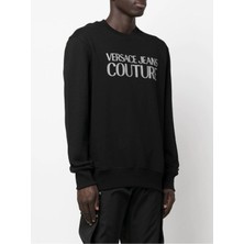 Versace Jeans Couture Jeans Couture Reflector Logo Baskı Siyah Sweatshirt