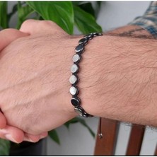 Phuti Hematit Taş Asansörlü Erkek Bileklik