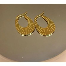 Kashpanya Çelik Oval Küpe