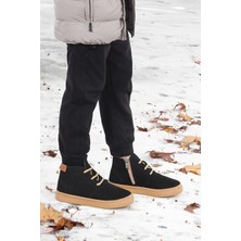 Kiko Kids Homer Fermuarlı Erkek Çocuk Günlük Bot Ayakkabı Siyah