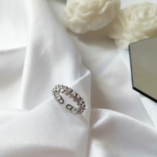 Kilig Jewelry Kadın Vip Çelik Gold-Silver Oval Taş Tamtur Ayarlanabilir Yüzük