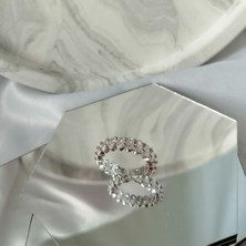 Kilig Jewelry Kadın Vip Çelik Gold-Silver Oval Taş Tamtur Ayarlanabilir Yüzük