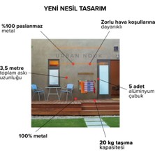 TeknoTrust Beyaz 70cm Metal Duvara Monte Çamaşırlık, Estetik ve Dayanıklı Tasarım