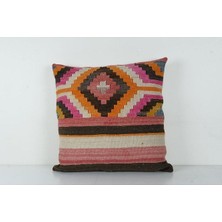 Etnik Bulvar Renkli Patchwork El Dokuma Kilim Kırlent Kılıf 70 x 70 cm