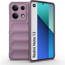 Denza Case Xiaomi Redmi Note 13 Kılıf Arkası Bombeli Silikon Kapak - Mor + Ekran Koruyucu