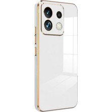 Denza Case Xiaomi Redmi Note 13 Pro 4g Kılıf Parlak Kamera Çıkıntılı Silikon Kılıf - Beyaz + Ekran Koruyucu