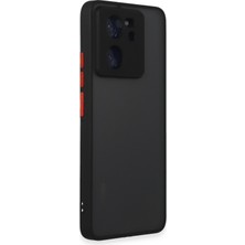 Denza Case Xiaomi Mi 13T Pro Kılıf Kenarları Renkli Mat Kapak - Siyah + Ekran Koruyucu