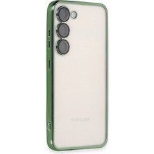 Denza Case Samsung Galaxy S24 Kılıf Kenarları Renkli Kamera Çıkıntılı Kapak - Yeşil + Ekran Koruyucu