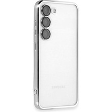 Denza Case Samsung Galaxy S24 Kılıf Kenarları Renkli Kamera Çıkıntılı Kapak - Gümüş + Ekran Koruyucu