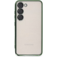 Denza Case Samsung Galaxy S24 Plus Kılıf Kenarları Renkli Kamera Çıkıntılı Kapak - Yeşil + Ekran Koruyucu