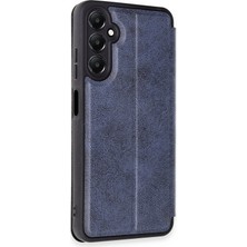 Denza Case Samsung Galaxy A55 Kılıf Içi Süet Kartvizitli Standlı Kapak - Lacivert + Ekran Koruyucu