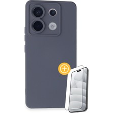 Denza Case Xiaomi Redmi Note 13 Pro 5g Kılıf Içi Kadife Lansman Kapak - Gri + Ekran Koruyucu