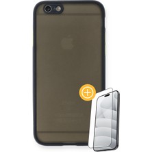 Denza Case Apple iPhone 6 Kılıf Kenarları Renkli Mat Kapak - Lacivert + Ekran Koruyucu