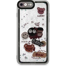 Denza Case Apple iPhone 8 Kılıf Lovely Renkli Kapak - Sarı + Ekran Koruyucu