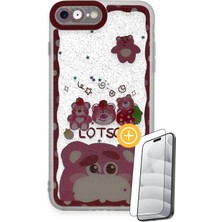 Denza Case Apple iPhone 8 Kılıf Lovely Renkli Kapak - Pembe + Ekran Koruyucu