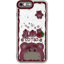 Denza Case Apple iPhone 8 Kılıf Lovely Renkli Kapak - Pembe + Ekran Koruyucu