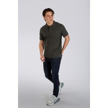 Lee Cooper Twins 1 Erkek %100 Pamuk Pike Polo Yaka T-Shirt Olive